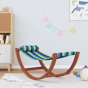 vidaXL, vidaXL Schaukelhängematte für Kinder Blau und Grün Stoff, vidaXL Schaukelhängematte für Kinder Blau und Grün Stoff