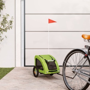 vidaXL, vidaXL Fahrradanhänger für Hunde Grün Oxford-Gewebe und Eisen, vidaXL Fahrradanhänger Hunde Grün Oxford-Gewebe und Eisen