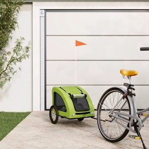 vidaXL, vidaXL Fahrradanhänger für Hunde Grün Oxford-Gewebe und Eisen, vidaXL Fahrradanhänger Hunde Grün Oxford-Gewebe und Eisen