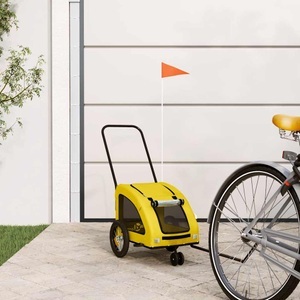 vidaXL, vidaXL Fahrradanhänger Gelb Oxford-Gewebe und Eisen, vidaXL Fahrradanhänger Gelb Oxford-Gewebe und Eisen
