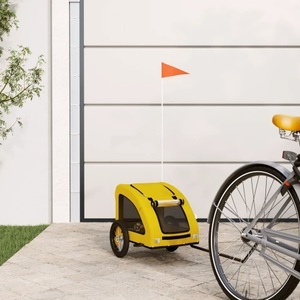 vidaXL, vidaXL Fahrradanhänger für Hunde Gelb Oxford-Gewebe und Eisen, vidaXL Fahrradanhänger Gelb Oxford-Gewebe und Eisen
