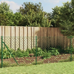 vidaXL, vidaXL Maschendrahtzaun mit Bodenflansch Grün 1x10 m, vidaXL Maschendrahtzaun mit Bodenflansch Grün 1x10 m