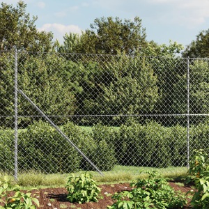 vidaXL, vidaXL Maschendrahtzaun Silbern 2,2x25 m, vidaXL Maschendrahtzaun Silbern 2,2x25 m