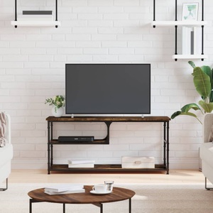 vidaXL, vidaXL TV-Schrank Räuchereiche 103x38x46,5 cm Holzwerkstoff und Stahl, vidaXL TV-Schrank Räuchereiche 103x38x46,5 cm Holzwerkstoff und Stahl