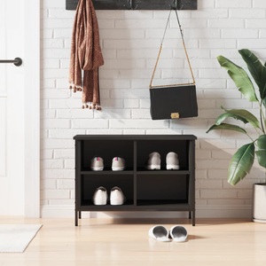 vidaXL, vidaXL Schuhregal Schwarz 69x35x50 cm Holzwerkstoff