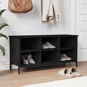 vidaXL, vidaXL Schuhregal Schwarz 100x35x50 cm Holzwerkstoff