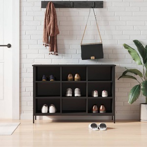vidaXL, vidaXL Schuhregal Schwarz 100x35x70 cm Holzwerkstoff, vidaXL Schuhregal Schwarz 100x35x70 cm Holzwerkstoff