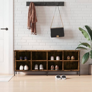 vidaXL, vidaXL Schuhregal Räuchereiche 131x35x50 cm Holzwerkstoff