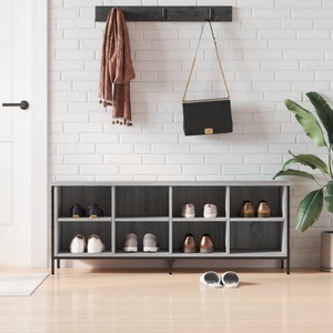 vidaXL, vidaXL Schuhregal Grau Sonoma 131x35x50 cm Holzwerkstoff