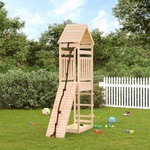 vidaXL, vidaXL Spielturm mit Kletterwand Massivholz Kiefer, vidaXL Spielturm mit Kletterwand Massivholz Kiefer