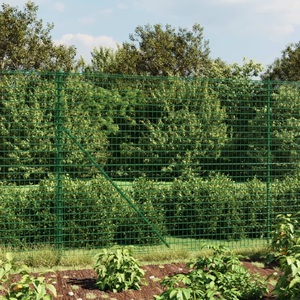 vidaXL, vidaXL Maschendrahtzaun mit Bodenhülsen Grün 1,4x25 m, vidaXL Maschendrahtzaun mit Bodenhülsen Grün 1,4x25 m