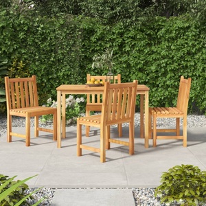 vidaXL, vidaXL 5-tlg. Garten-Essgruppe Massivholz Teak, 