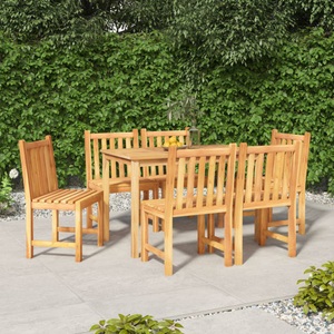 vidaXL, vidaXL 7-tlg. Garten-Essgruppe Massivholz Teak, 