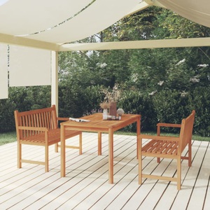 vidaXL, vidaXL 3-tlg. Garten-Essgruppe Massivholz Teak, vidaXL 3-tlg. Garten-Essgruppe Massivholz Teak