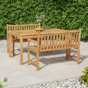 vidaXL, vidaXL 3-tlg. Garten-Essgruppe Massivholz Teak, vidaXL 3-tlg. Garten-Essgruppe Massivholz Teak