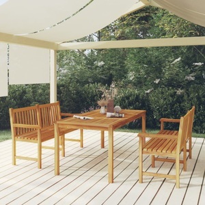 vidaXL, vidaXL 3-tlg. Garten-Essgruppe Massivholz Teak, vidaXL 3-tlg. Garten-Essgruppe Massivholz Teak