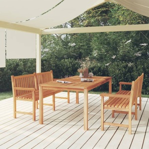 vidaXL, vidaXL 3-tlg. Garten-Essgruppe Massivholz Teak, vidaXL 3-tlg. Garten-Essgruppe Massivholz Teak