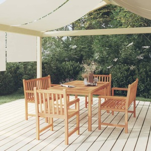 vidaXL, vidaXL 5-tlg. Garten-Essgruppe Massivholz Teak, 