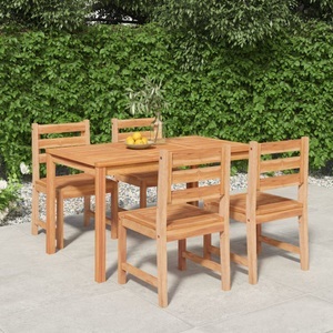 vidaXL, vidaXL 5-tlg. Garten-Essgruppe Massivholz Teak, vidaXL 5-tlg. Garten-Essgruppe Massivholz Teak
