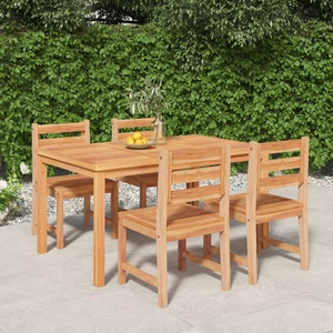 vidaXL, vidaXL 5-tlg. Garten-Essgruppe Massivholz Teak, vidaXL 5-tlg. Garten-Essgruppe Massivholz Teak