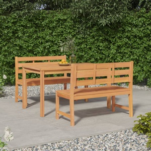 vidaXL, vidaXL 3-tlg. Garten-Essgruppe Massivholz Teak, 