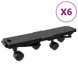 vidaXL, vidaXL Transportroller mit 4 Rollen 6 Stk. Schwarz Polypropylen 170 kg, vidaXL Transportroller mit 4 Rollen 6 Stk. Schwarz Polypropylen 170 kg