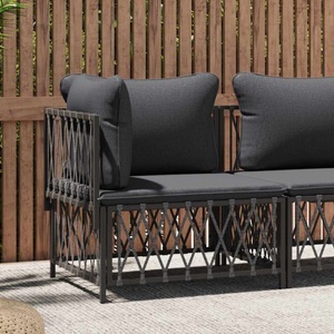 vidaXL, vidaXL Garten-Ecksofa mit Kissen Anthrazit Gewebe
