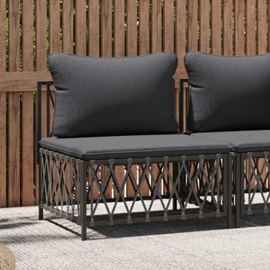vidaXL, vidaXL Garten-Mittelsofa mit Kissen Anthrazit Gewebe, vidaXL Garten-Mittelsofa mit Kissen Anthrazit Gewebe