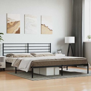 vidaXL, vidaXL Bettgestell mit Kopfteil Metall Schwarz 200x200 cm