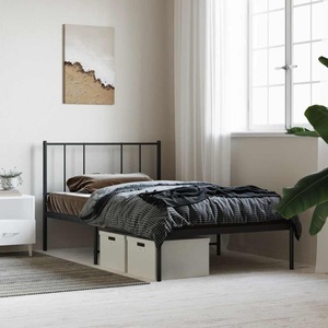 vidaXL, vidaXL Bettgestell mit Kopfteil Metall Schwarz 80x200 cm