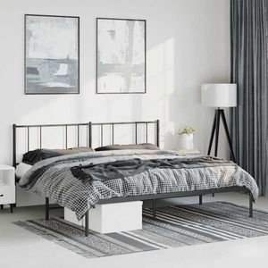 vidaXL, vidaXL Bettgestell mit Kopfteil Metall Schwarz 193x203 cm