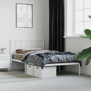 vidaXL, vidaXL Bettgestell mit Kopfteil Metall Weiß 80x200 cm
