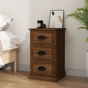 vidaXL, vidaXL Nachttisch Braun Eichen-Optik 39x39x67 cm Holzwerkstoff, 