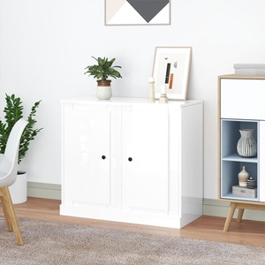 vidaXL, vidaXL Sideboards 2 Stk. Hochglanz-Weiß 37,5x35,5x67,5cm Holzwerkstoff