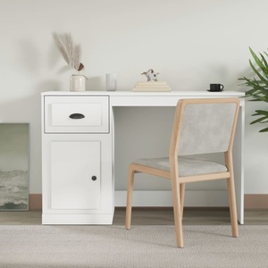 vidaXL, vidaXL Schreibtisch mit Schublade Weiß 115x50x75 cm Holzwerkstoff