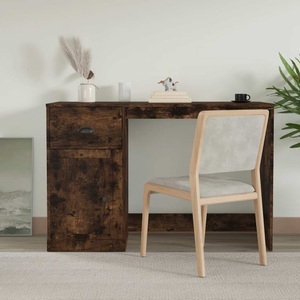 vidaXL, vidaXL Schreibtisch mit Schublade Räuchereiche 115x50x75cm, vidaXL Schreibtisch mit Schublade Räuchereiche 115x50x75cm