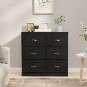 vidaXL, vidaXL Sideboard Schwarz 70x35,5x67,5 cm Holzwerkstoff