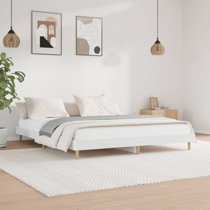vidaXL, vidaXL Bettgestell Weiß 200x200 cm Holzwerkstoff