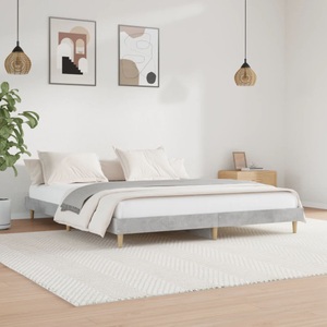 vidaXL, vidaXL Bettgestell Betongrau 200x200 cm Holzwerkstoff