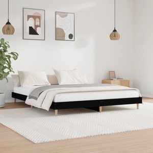 vidaXL, vidaXL Bettgestell Schwarz 180x200 cm Holzwerkstoff, vidaXL Bettgestell Schwarz 180x200 cm Holzwerkstoff