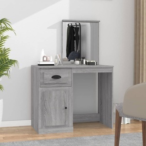vidaXL, vidaXL Schminktisch mit Spiegel Grau Sonoma 90x50x132,5 cm, vidaXL Schminktisch mit Spiegel Grau Sonoma 90x50x132,5 cm