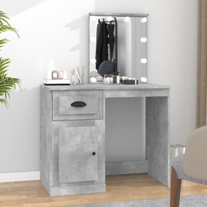 vidaXL, vidaXL Schminktisch mit LEDs Betongrau 90x50x132,5 cm Holzwerkstoff, vidaXL Schminktisch mit LEDs Betongrau 90x50x132,5 cm Holzwerkstoff