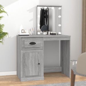 vidaXL, vidaXL Schminktisch mit LEDs Grau Sonoma 90x50x132,5 cm Holzwerkstoff, vidaXL Schminktisch mit LEDs Grau Sonoma 90x50x132,5 cm Holzwerkstoff