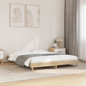 vidaXL, vidaXL Bettgestell Sonoma-Eiche 140x190 cm Holzwerkstoff