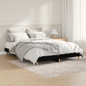 vidaXL, vidaXL Bettgestell Schwarz 135x190 cm Holzwerkstoff