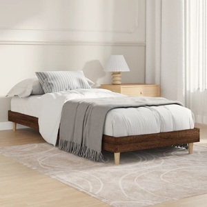 vidaXL, vidaXL Bettgestell Braun Eichen-Optik 75x190 cm Holzwerkstoff
