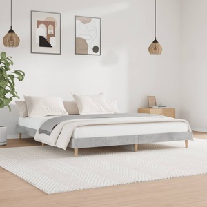 vidaXL, vidaXL Bettgestell Betongrau 160x200 cm Holzwerkstoff, 