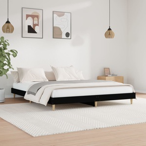 vidaXL, vidaXL Bettgestell Schwarz 150x200 cm Holzwerkstoff