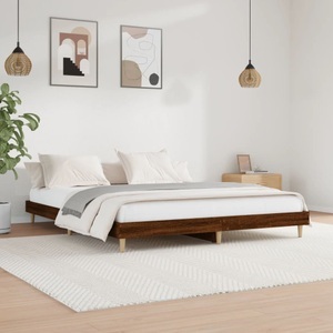 vidaXL, vidaXL Bettgestell Braun Eichen-Optik 150x200 cm Holzwerkstoff
