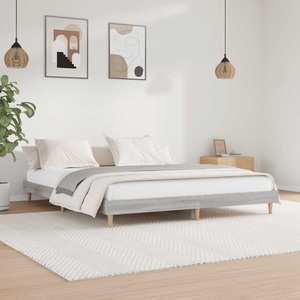 vidaXL, vidaXL Bettgestell Grau Sonoma 120x200 cm Holzwerkstoff